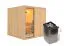 Sauna "Aleksi" SET mit Klarglastür & Ofen 9 kW - 196 x 196 x 198 cm (B x T x H)