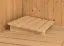 Sauna "Aleksi" mit Klarglastür und Kranz - Farbe: Natur - 210 x 210 x 202 cm (B x T x H)