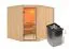 Sauna "Samu" SET mit Klarglastür & Ofen 9 kW - 231 x 196 x 198 cm (B x T x H)