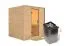 Sauna "Jonna" SET mit Klarglastür & Ofen 9 kW - 196 x 196 x 200 cm (B x T x H)