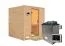 Sauna "Jonna" SET mit Klarglastür & Ofen externe Steuerung easy 9 KW - 196 x 196 x 200 cm (B x T x H)