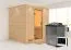 Sauna "Jonna" SET mit Klarglastür, Kranz & Ofen 9 kW - 224 x 210 x 206 cm (B x T x H)