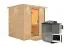 Sauna "Jonna" SET mit Klarglastür, Kranz & Ofen 9 kW - 224 x 210 x 206 cm (B x T x H)
