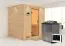 Sauna "Jonna" SET mit Klarglastür, Kranz & Ofen BIO 9 kW - 224 x 210 x 206 cm (B x T x H)