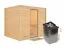 Sauna "Leja" SET mit Klarglastür & Ofen 9 kW - 231 x 196 x 200 cm (B x T x H)