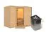 Sauna "Tjara 2" SET mit Klarglastür & Ofen 9 kW - 236 x 184 x 209 cm (B x T x H)