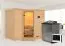 Sauna "Tjara 2" SET mit Klarglastür & Ofen BIO 9 kW - 236 x 184 x 209 cm (B x T x H)