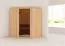 Sauna "Loran" mit graphitfarbener Tür - Farbe: Natur - 151 x 151 x 198 cm (B x T x H)