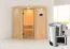 Sauna "Loran" SET mit Klarglastür, Kranz & Ofen BIO 3,6 kW - 165 x 165 x 202 cm (B x T x H)