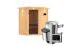 Sauna "Kjell" SET mit graphitfarbener Tür, Kranz & Ofen BIO 3,6 kW - 184 x 165 x 202 cm (B x T x H)