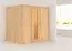 Sauna "Jarle" mit Energiespartür - Farbe: Natur - 196 x 151 x 198 cm (B x T x H)