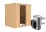 Sauna "Jarle" SET mit graphitfarbener Tür & Ofen 3,6 kW - 196 x 151 x 198 cm (B x T x H)