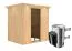 Sauna "Jarle" SET mit graphitfarbener Tür, Kranz & Ofen 3,6 kW - 210 x 165 x 202 cm (B x T x H)