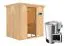 Sauna "Jarle" SET mit Klarglastür, Kranz & Ofen BIO 3,6 kW - 210 x 165 x 202 cm (B x T x H)
