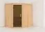 Sauna "Ole" mit graphitfarbener Tür - Farbe: Natur - 151 x 196 x 198 cm (B x T x H)