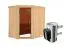 Sauna "Ole" SET mit graphitfarbener Tür & Ofen 3,6 kW - 151 x 196 x 198 cm (B x T x H)