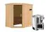 Sauna "Ole" SET mit graphitfarbener Tür & Ofen BIO 3,6 kW - 151 x 196 x 198 cm (B x T x H)