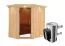 Sauna "Ole" SET mit graphitfarbener Tür, Kranz & Ofen 3,6 kW - 165 x 210 x 202 cm (B x T x H)