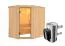 Sauna "Ole" SET mit Klarglastür & Ofen 3,6 kW - 151 x 196 x 198 cm (B x T x H)