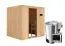 Sauna "Agnar" SET mit graphitfarbener Tür & Ofen BIO 3,6 kW - 196 x 170 x 198 cm (B x T x H)