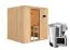 Sauna "Agnar" SET mit Klarglastür & Ofen BIO 3,6 kW - 196 x 170 x 198 cm (B x T x H)