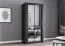 Schiebetürenschrank / Kleiderschrank mit Spiegel | Schwarz | Biokovo 04 | 200 x 100 x 64 cm | 2 Türen | 7 Fächer | viel Stauraum | Einfarbig