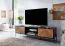 TV-Unterschrank / Lowboard, Farbe: Eiche / Schwarz- Abmessungen: 45 x 163 x 40 cm (H x B x T)