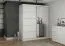 Kleiderschrank / Schiebetürenschrank mit Spiegel | Weiß | Galtee 06 | 200 x 160 x 61 cm | 2 Türen | 6 Fächer | viel Lagerkapazität | Einfarbig