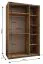 Kleiderschrank / Schiebetürenschrank | 2 Kleiderstangen | 2 Schiebetüren | 245,5 x 150 x 64 cm | 6 Fächer | 6 Einlegeböden | Soft-Close | Farbe: schwarz