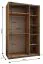 Kleiderschrank / Schiebetürenschrank | Soft-Close | 245,5 x 150 x 64 cm | Farbe: Schwarz | 2 Kleiderstangen | 6 Fächer | 2 Schiebetüren | Spiegel