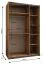 Kleiderschrank / Schiebetürenschrank | 245,5 x 150 x 64 cm | 2 Kleiderstangen | 6 Fächer | Soft-Close | 2 Schiebetüren | Spiegel | Farbe: Eiche Artisan