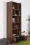 Regal Mairenke 10, Farbe: Walnuss / Schwarz matt - Abmessungen: 191 x 59 x 40 cm (H x B x T)