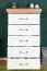 Kommode Badile 13, Farbe: Kiefer Weiß / Braun - 98 x 57 x 46 cm (H x B x T)