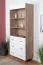 Vitrine Hohgant 11, Farbe: Eiche / Weiß - 209 x 90 x 42 cm (H x B x T)