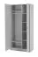 Schlichter Kleiderschrank Sampont 03, Beige / Eiche hell, 195 x 90 x 52 cm, mit 7 Fächern und 1 Kleiderstange, ABS-Kanten, hochwertig verarbeitet