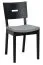 Stuhl gepolstert, Eiche massiv, Farbe: Schwarz - Abmessungen: 86 x 43 x 50 cm (H x B x T)