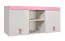 Kinderzimmer - Hängeschrank Luis 15, Farbe: Eiche Weiß / Rosa - 58 x 120 x 42 cm (H x B x T)