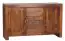 Sideboard Sheesham Massivholz Apolo 149, Farbe: Sheesham Gebeizt / Silber, in Handarbeit gefertigt - Abmessungen: 70 x 118 x 40 cm (H x B x T)