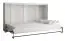 Schrankbett Namsan 02 horizontal, Farbe: Weiß matt / Schwarz matt - Liegefläche: 120 x 200 cm (B x L)