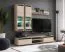 Wohnwand | Farbe: Eiche Hickory Jackson / Schwarz | inkl. LED-Beleuchtung | Maße: 175 x 37 x 150 cm | 1 TV-Unterschrank | 2 Vitrinen | 1 Wandregal