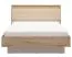 Doppelbett mit gepolsterten Kopfteil Irigo 04, Farbe: Eiche Artisan / Kaschmir, ABS-Kantenschutz, Polsterung: Beige, Liegefläche: 160 x 200 cm