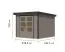 Pultdach Gartenhaus, nordische Fichte wassergrau, Trapezblech anthrazit, stahlverstärkte Ecken, Zylinderschloss, langlebig und wetterfest, 2,38×2,42 m
