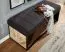 Sitzbank, Farbe: Schwarz / Mango, teilmassiv - Abmessungen: 40 x 105 x 40 cm (H x B x T) mit Sitzpolster