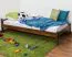 Kinderbett 90 x 200 cm | Massivholz: Kiefer | Nuss Lackiert | inkl. Rollrost Abbildung