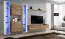 Wohnwand mit modernen Design Kongsvinger 97, Farbe: Eiche Wotan / Weiß Hochglanz - Abmessungen: 180 x 330 x 40 cm (H x B x T), mit drei Türen