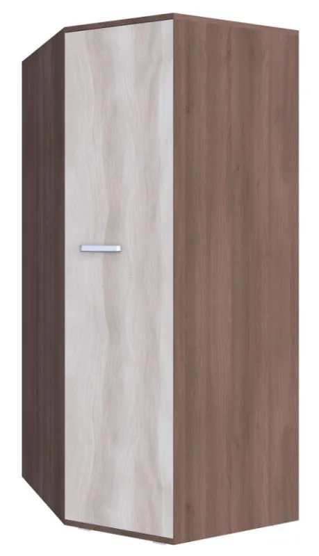 Drehtürenschrank / Eckkleiderschrank Kerema 04, Farbe: Nuss / Ulme - Abmessungen: 190 x 85 x 85 cm (H x B x T)