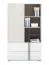 Kommode mit zwei Schubladen Schilde 06, Farbe: Eiche Weiß / Weiß / Anthrazit - Abmessungen: 135 x 80 x 43 cm (H x B x T)