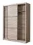 Schiebetürenschrank / Kleiderschrank Panevo 01, Farbe: Eiche Grau, sechs Fächer, eine Kleiderstange, Maße: 215,5 x 60 x 166 cm, für Schlafzimmer