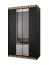 Schwarzer Kleiderschrank Bernina 05, Matte Oberfläche, fünf Fächer, zwei Kleiderstangen Maße: 200 x 120 x 62 cm, Griffe: Schwarz