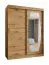 Schiebetürenschrank mit einer Spiegeltür Musala 09, Farbe: Eiche Artisan, 1,5 Meter breit, fünf Fächer, zwei Kleiderstangen, Aluminiumschienen, Kleiderschrank